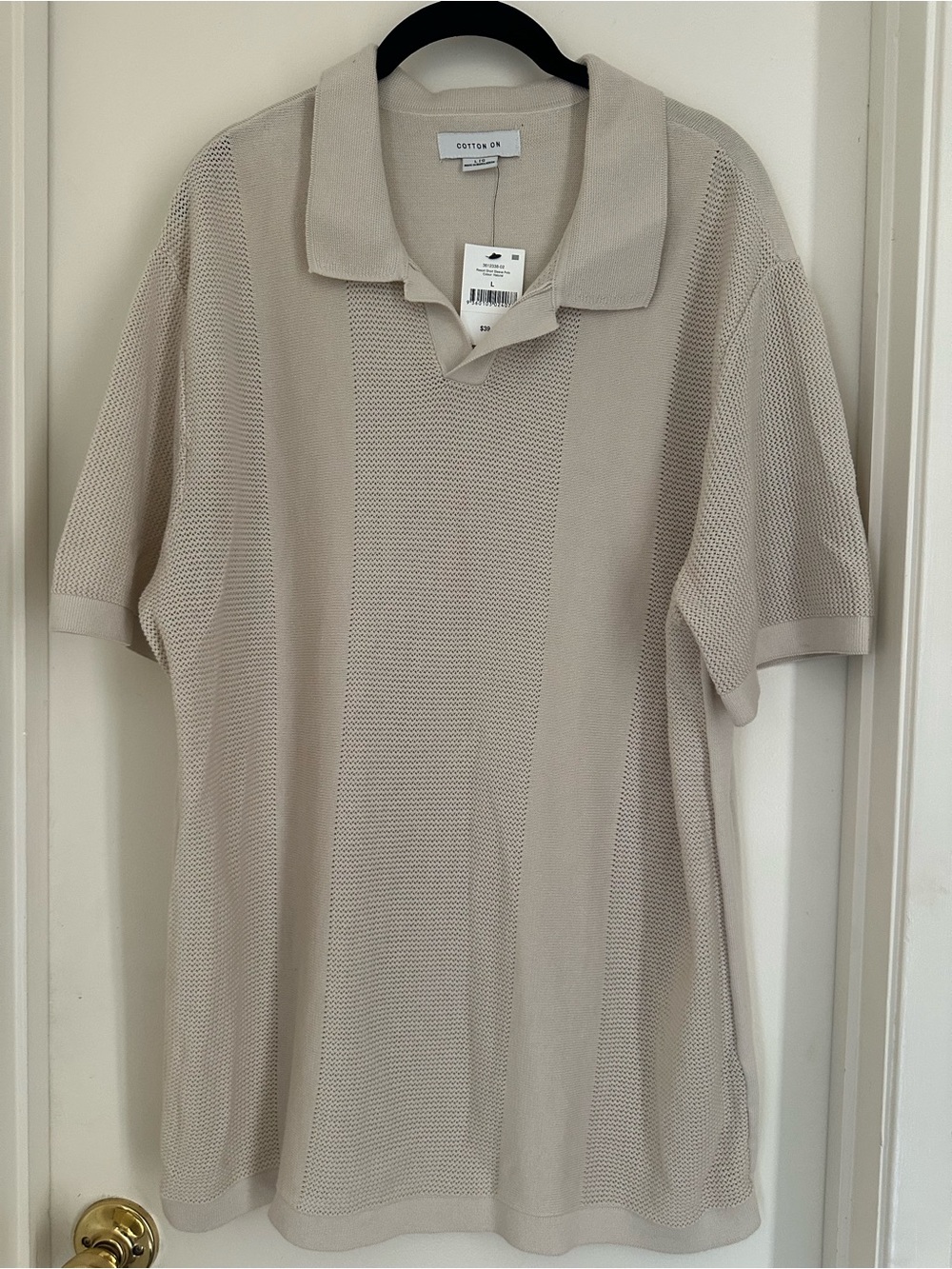 Cotton On Men’s Light Beige Knit Polo